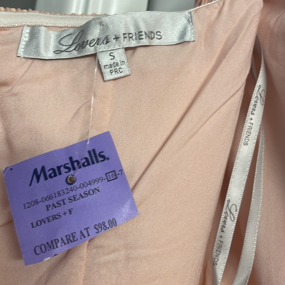 NWT Lovers + Friends Early Piece-Pink/Peach Stunning Embroidered Overlay Dress - Picture 5 of 9